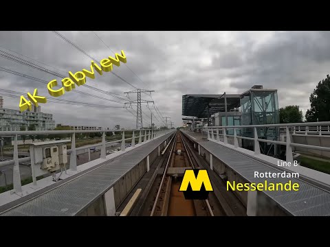 Classic 4K Cabview| Metro Rotterdam| Morning Rush Hour |Line B from Hoek van Holland to Nesselande