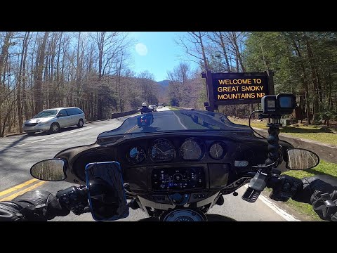 Touring NewFound Gap on my Harley Davidson in the Smoky Mountains