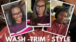 Come To The Salon With Me  | Natural Hair Wash, Trim & Style Vlog