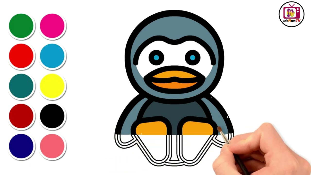 Coloring Fun for Kids | Coloring Pages | Penguin  - Coloring Video #(10)