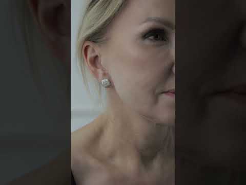 Серьги пусеты Stoffa из серебра 925 с покрытием белым родием