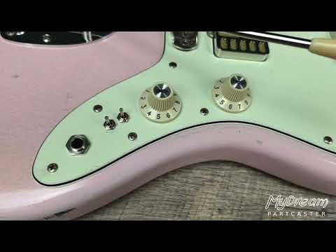 MyDream Partcaster Custom Built - Shell Pink over Sunburst Mojo JM Dual Foil image 13