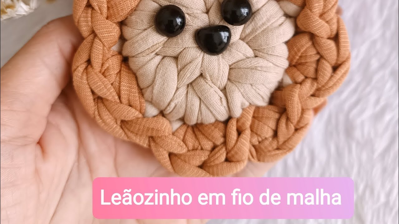 Leãozinho em fio de malha #diy #fiodemalha #crochet