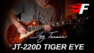 Video thumbnail for Jay Turser JT-220D Tiger Eye Les Paul - FLAME MUSIC - Review by FLAME MUSIC