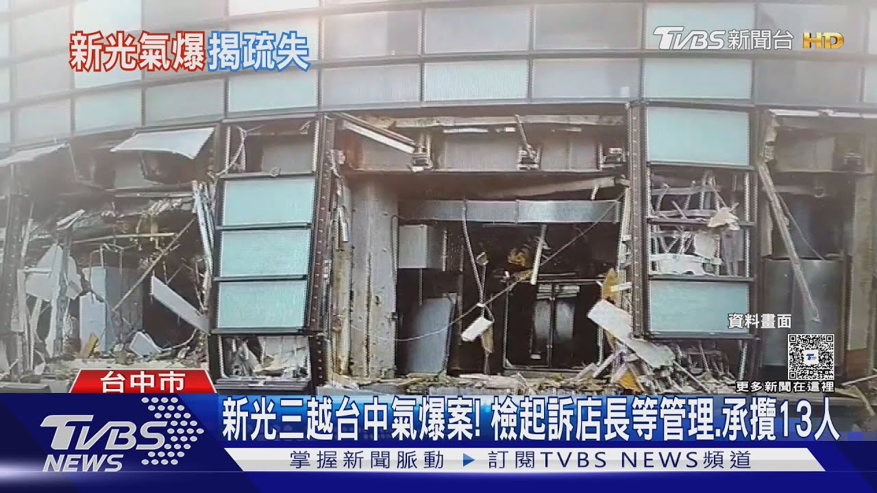 「管理疏失層層堆疊」 台中新光三越氣爆案偵結 13人遭起訴