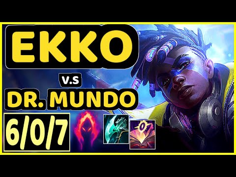 EKKO vs DR. MUNDO - 6/0/7 KDA JUNGLE GAMEPLAY - EUW Ranked GRANDMASTER