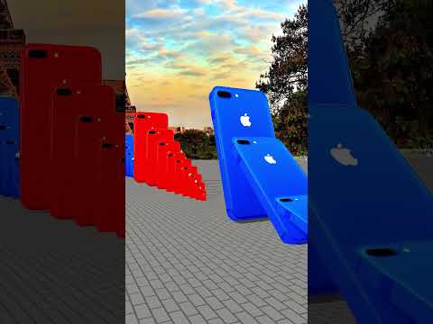 iPhone 7 Domino in Paris – Blue & Red Perfection 🔵📱🔴 #shorts