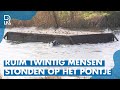 Groep vrijwilligers valt in het water als trekpontje OMSLAAT, grote REDDINGSACTIE op touw gezet
