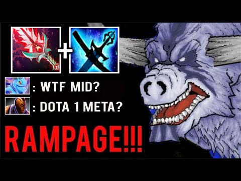DOTA 1 MID HERO IS BACK! RAMPAGE Barathrum Non-Stop Bash Godspeed Can't Escape Charge WTF Dota 2
