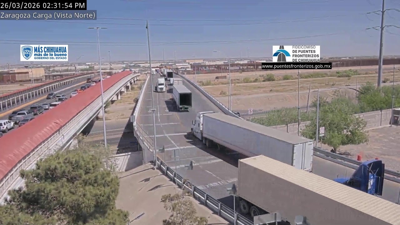 Transmisión en vivo Puente Internacional Zaragoza (Vista Norte-Sur Carga Zaragoza)