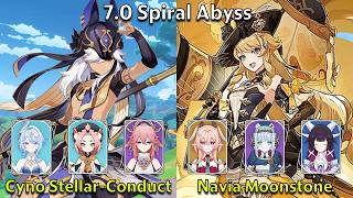 C1 Cyno Stellar-Conduct & C0 Navia Moonstone - Genshin Impact 7.0 Spiral Abyss Full Clear