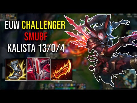 EUW Challenger smurf Kalista vs Ezreal, Ashe 13/0/4 [full game]