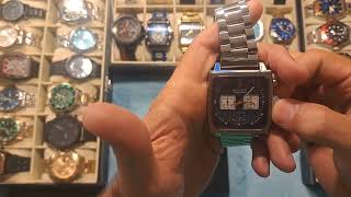 REVIEW Tag Heuer Monaco homage silver watch Megir watches opinion reviews clone fake alternative