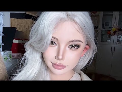 Unreal Doll-Like Makeup Transformation | Porcelain Skin & Glass 🌟👩🏻‍🦲