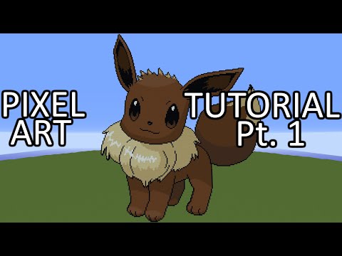 Minecraft Pixel Art Tutorial - Eevee (Pokémon) Part 1
