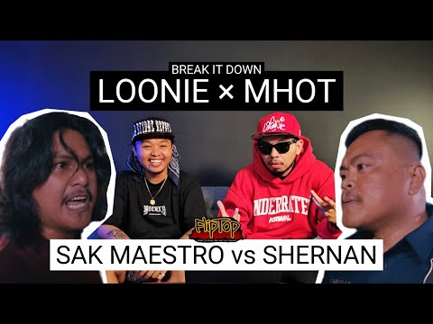 LOONIE × MHOT | BREAK IT DOWN: Rap Battle Review E299 | FLIPTOP: SAK MAESTRO vs SHERNAN