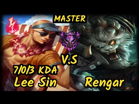 ROG Nji (LEE SIN) vs RENGAR - 7/0/3 KDA JUNGLE GAMEPLAY - EUW Ranked MASTER