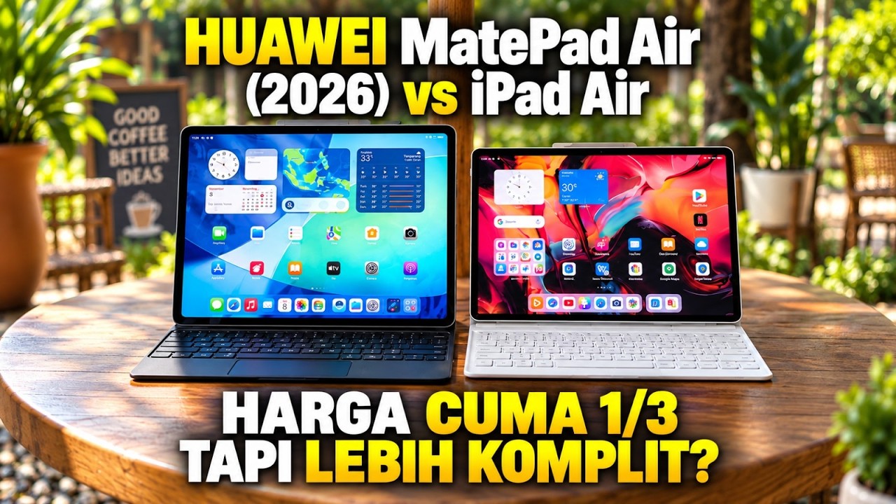 HUAWEI MatePad Air 2026 vs iPad Air M4! Adu Tablet AI Level PC Paling Efisien Buat Kerja!