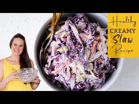 HEALTHY CREAMY SLAW RECIPE: Learn how to make healthy coleslaw salad, your new favorite side dish!