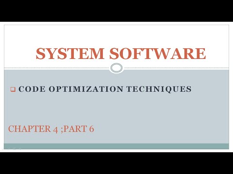 System Softwarecompilerchapter 4part 6code Optimization Techniques