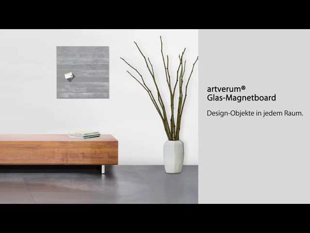 Video Teaser für Glas-Magnetboard artverum® 48 x 48 cm Design Sichtbeton - GL168