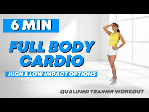 Full Body Workout  🔥  Just 6 Minutes  🔥  High Impact and Low Impact Options - Fat Burn Cardio