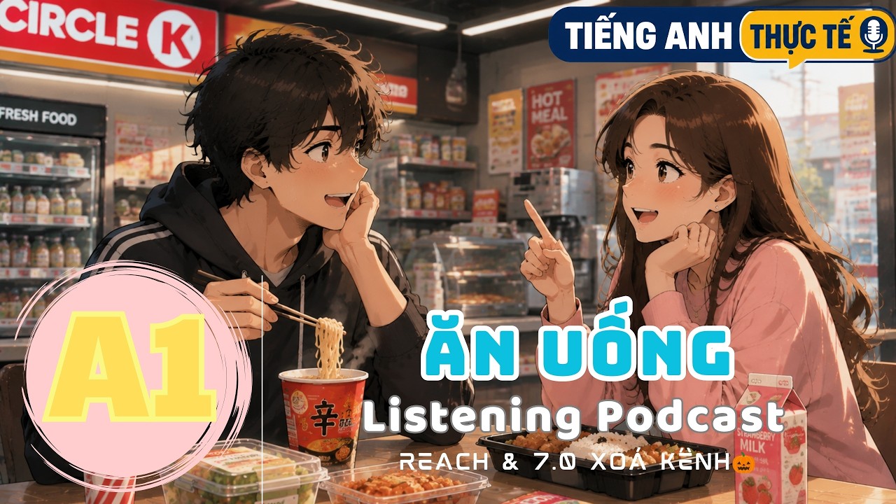 🎧 Luyện Nghe Tiếng Anh Level A1 - ĐỒ ĂN - | Listening English Podcast |🎯 - YouTube video featuring the word past