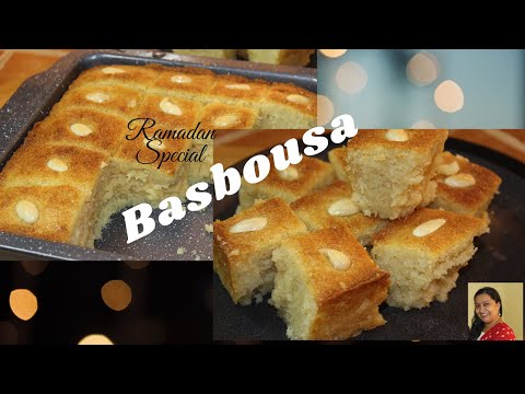 Basbousa // Egyptian Semolina Cake Recipe//Easy Semolina Cake//Ambili's FoodLand