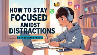 How To Stay Focused Amidst Distractions | B2 Shadowing Practice