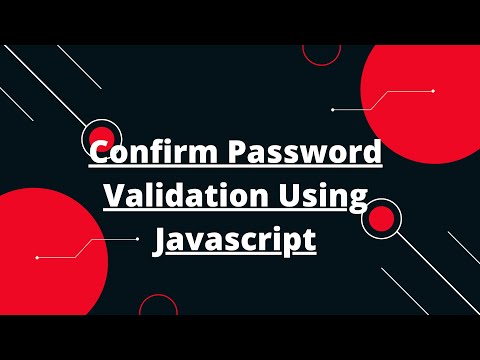 Javascript Tutorial In Hindi 108 Confirm Password Validation Using Javascript