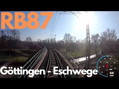Dashcam Lokführer Führerstandsmitfahrt 2023 RB87 Göttingen - Eschwege Streckenkenntnis  GPS Tacho