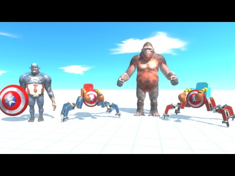 GORO + CAPTAIN AMERICA AND HIS ROBOS VS ALL FACTIONS - ANIMAL REVOLT BATTLE SIMULATOR