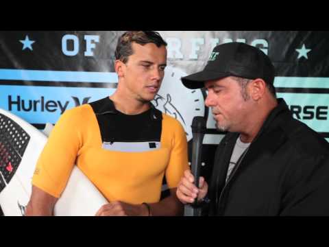 Julian Wilson on Board Equipment at the U.S. Open of Surfing 2012 Qtr Finals