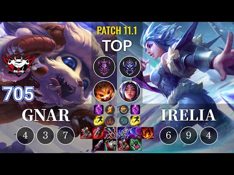JDG 705 Gnar vs Irelia Top - KR Patch 11.1