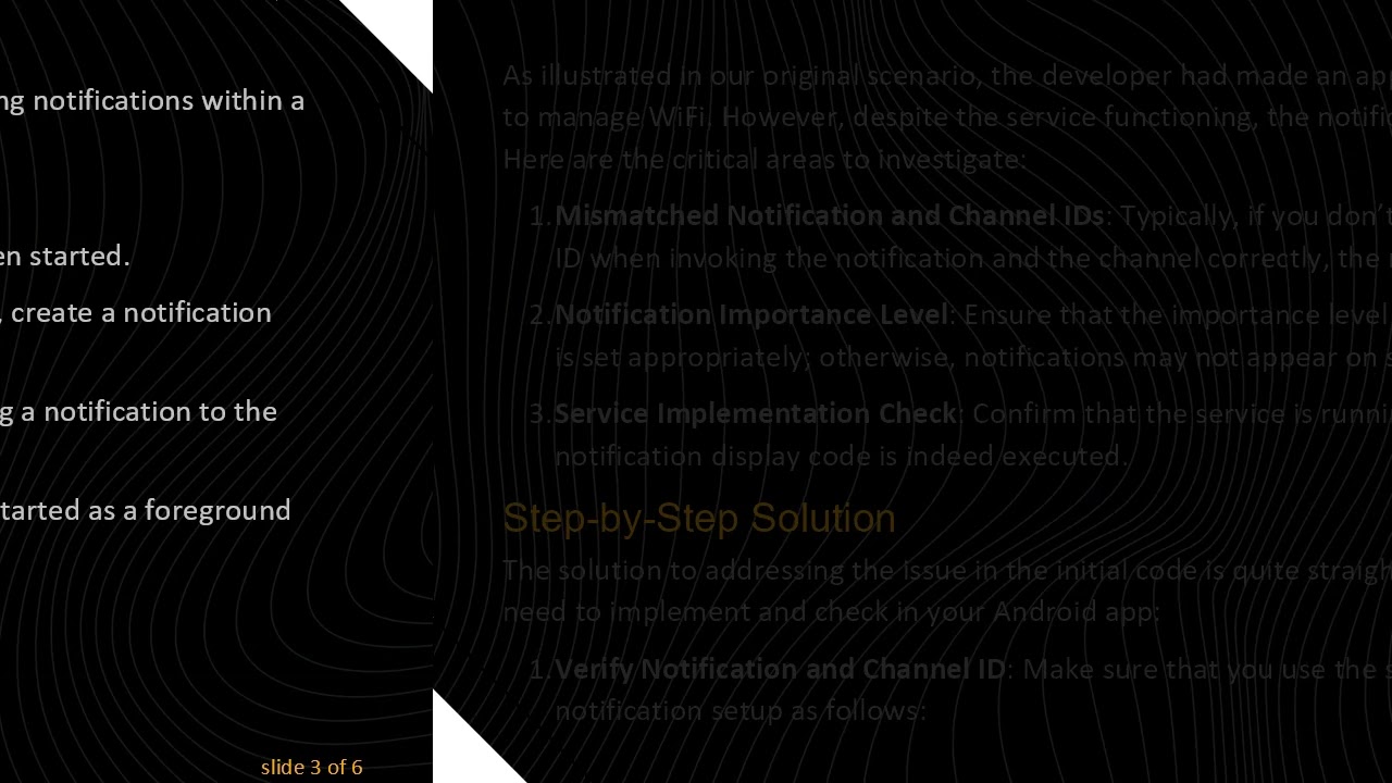 Resolving Notification Issues in Android Foreground Service