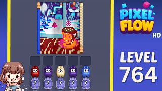 Pixel Flow Level 764 Solution Walkthrough