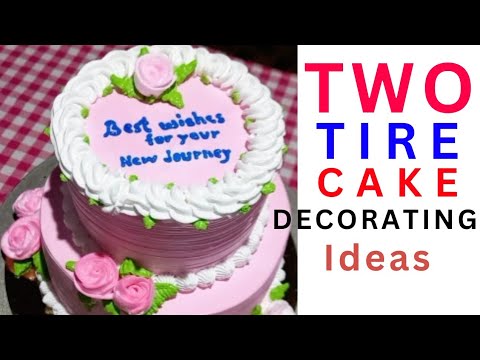 Two Tier Cake Decorating Ideas 🎂 💡/Two Tire Cake Design🥮 #cakedesign #birthday #cake