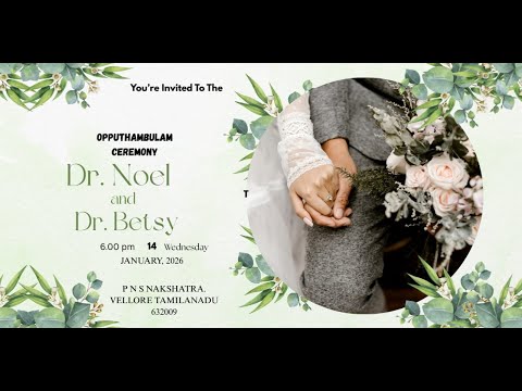 Dr.Noel and Dr. Betsy Opputhambulam Ceramony