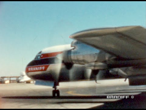 Braniff Lockheed L-188 Electra Boarding and Takeoff Color 1960s
