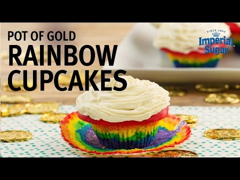 How to Make Pot Of Gold Rainbow Cupcakes for St. Patrick's Day