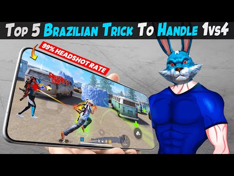 Top 5 Brazilian Trick To Handle Every 1vs4 Situation🔥 | New Headshot Setting ~