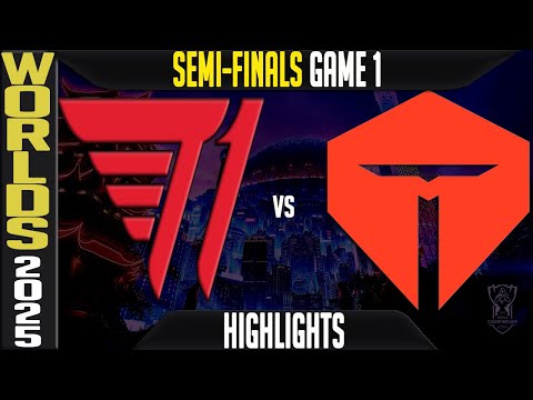 T1 vs TES Highlights Game 1 | Worlds 2025 Semi-finals | T1 vs TOP Esports G3