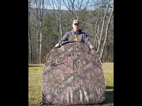 Folding up a hunting blind