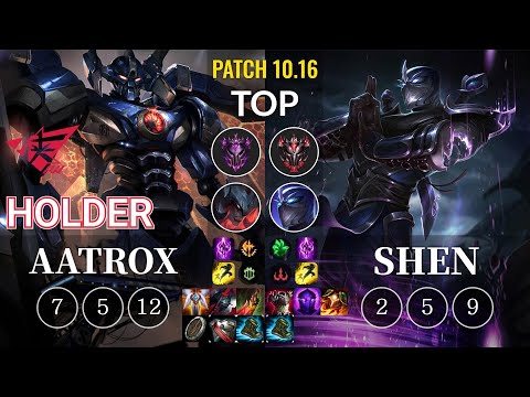 RW Holder Aatrox vs Shen Top - KR Patch 10.16