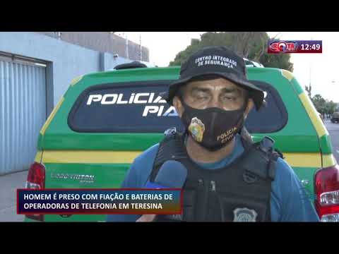 LadraÌƒo eÌ preso com fiacão e baterias de postes telefoÌ‚nicos em Teresina 28 09 2020