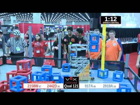 2015 VRC Engr Q121 - 2158W 2442D vs 917A 2918A - 49 to 61 - VEX Worlds 2015 - Engineering Division
