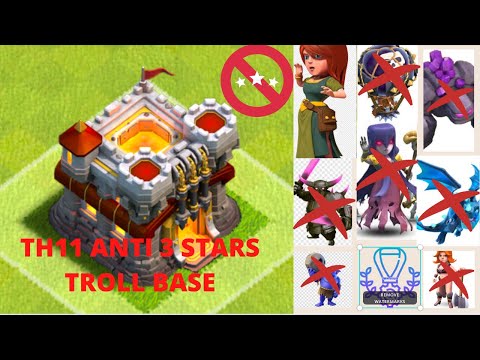 BEST TH11 ANTI 3 STAR TROLL BASE