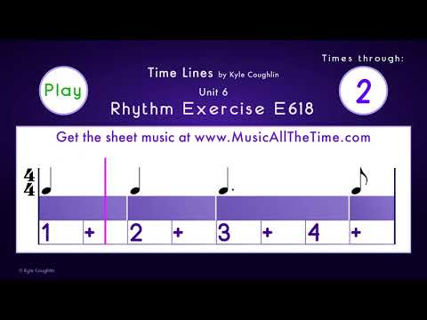 Dotted Quarter Notes in 4/4 - Exercise E618 Time Lines