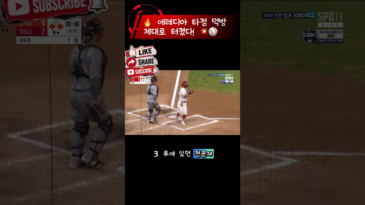 #SSGLanders #에레디아 #에레디아타점 #SSG #KBO #KBO리그 #프로야구 #야구 #야구하이라이트 #쇼츠 #Shorts #야구팬