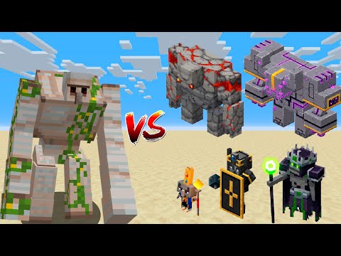 Mutant Iron Golem vs Minecraft Dungeons Mobs and Bosses